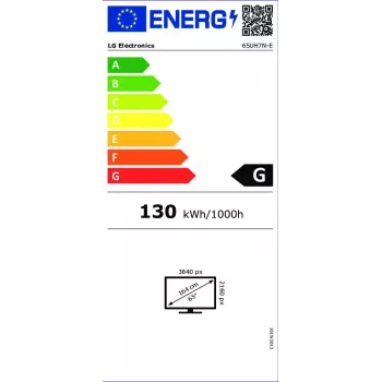 LG 65UH7N-E skaitmeninės reklamos ekranas 165,1 cm (65 colių) LED Wi-Fi 700 cd/m² 4K Ultra HD juodas su integruotu procesoriumi WebOS 24/7