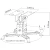 Techly lubinis projektoriaus laikiklis su prailginimu 130 mm sidabrinis ICA-PM 2S