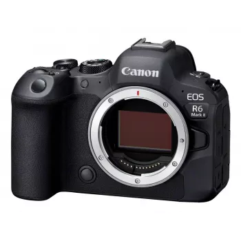 Veidrodinis fotoaparatas Canon EOS R6 Mark II (kėbulas) – 24,2 MP, CMOS, 4K vaizdo įrašas, 3 colių liečiamas ekranas, Wi‑Fi, 1/8000 s užraktas, 0,588 kg, juodas