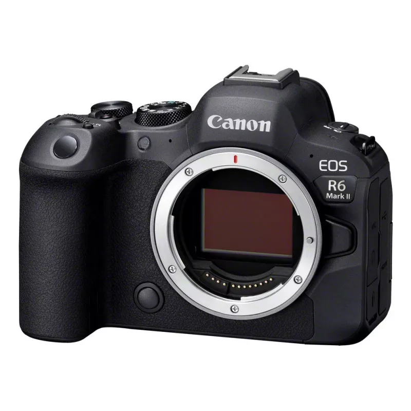 Veidrodinis fotoaparatas Canon EOS R6 Mark II (kėbulas) – 24,2 MP, CMOS, 4K vaizdo įrašas, 3 colių liečiamas ekranas, Wi‑Fi, 1/8000 s užraktas, 0,588 kg, juodas