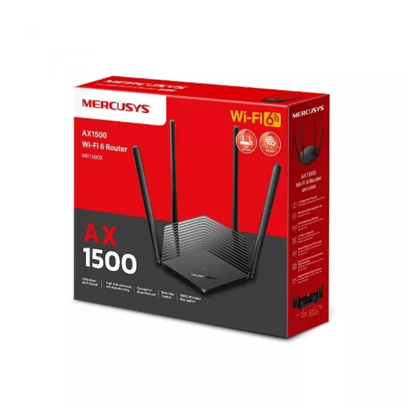 TP-Link MR1500X belaidis maršrutizatorius Gigabit Ethernet dviejų juostų (2,4 GHz / 5 GHz) Juodas