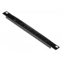 Kabelių tvarkymo panelė EQUIP EZMB-10-B, metalinė, juoda, 1U
