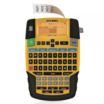 DYMO RHINO 4200 Pramoninis etikečių spausdintuvas | QWERTY klaviatūra ir greitieji klavišai | Patvarus etikečių spausdintuvas statyboms ir sunkiems darbams