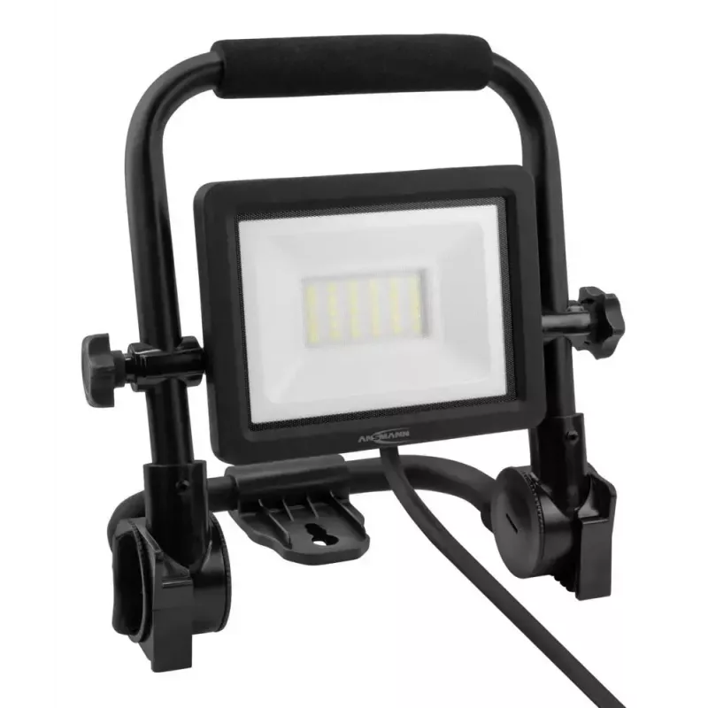 Statybinis prožektorius ANSMANN FL20W-AC 20 W LED, 2200 lm, 230 V, spindulio kampas 110°, laidas 1,8 m, juodas