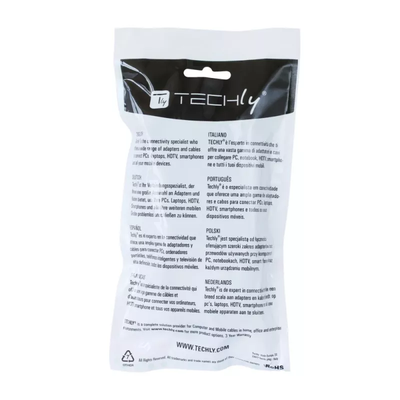 Techly 2m High Speed HDMI laidas su Ethernet A/A M/M Baltas ICOC HDMI-4-020WH
