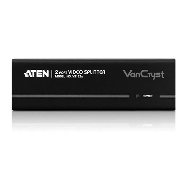 ATEN VS132A VGA vaizdo skirstytuvas (450 MHz), 2 prievadai, metalinis, juodas