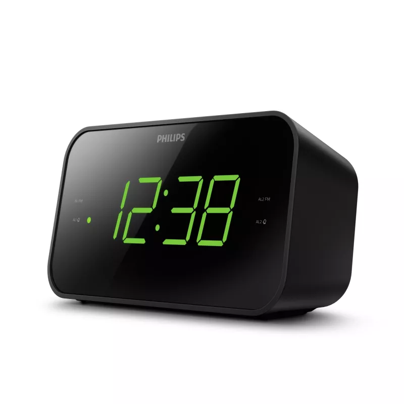 Philips TAR3306/12 žadintuvas su radiju, LED ekranu, juodas