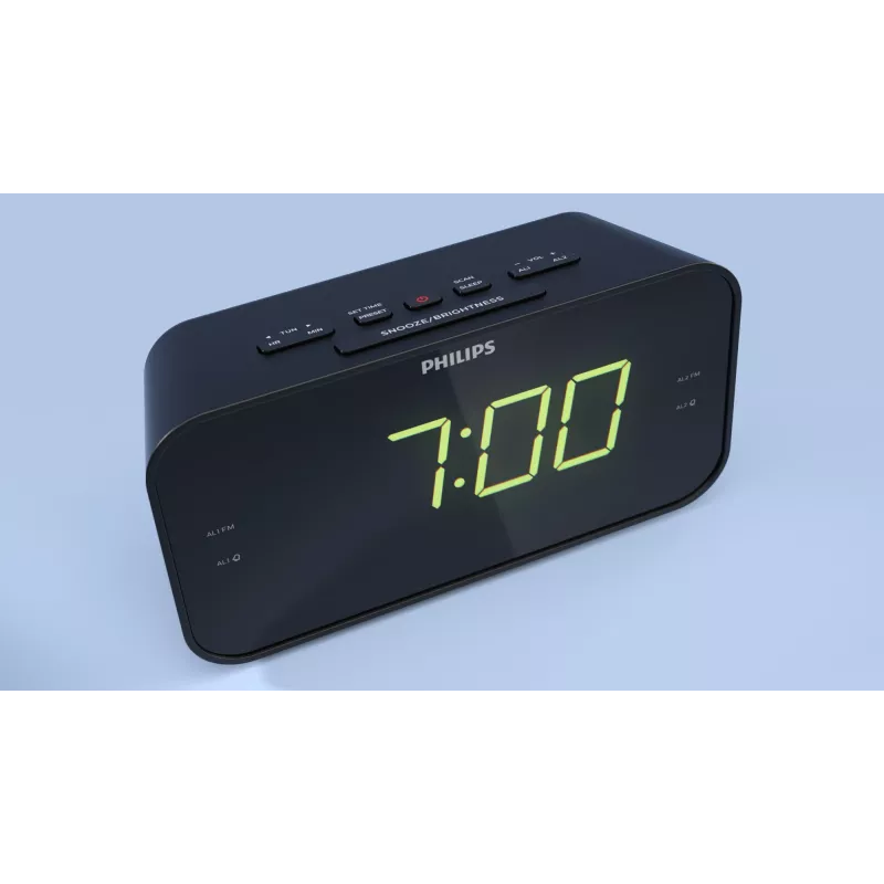Philips TAR3306/12 žadintuvas su radiju, LED ekranu, juodas