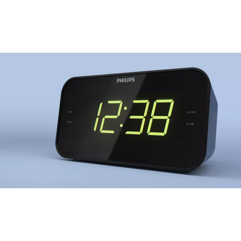 Philips TAR3306/12 žadintuvas su radiju, LED ekranu, juodas