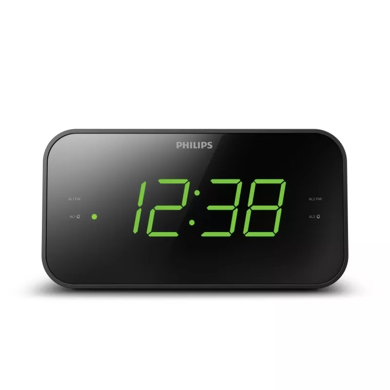 Philips TAR3306/12 žadintuvas su radiju, LED ekranu, juodas