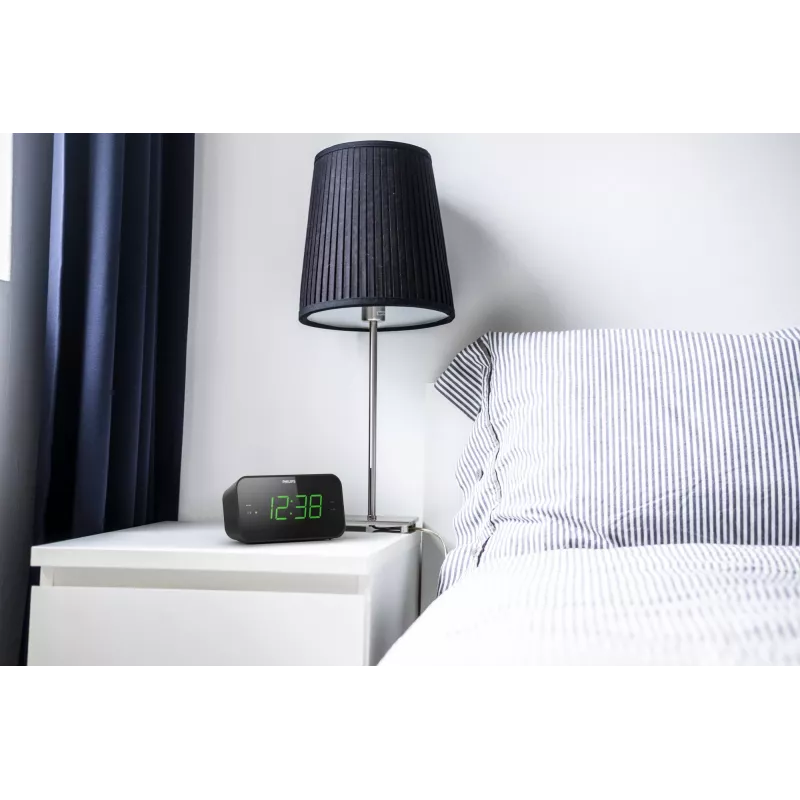 Philips TAR3306/12 žadintuvas su radiju, LED ekranu, juodas
