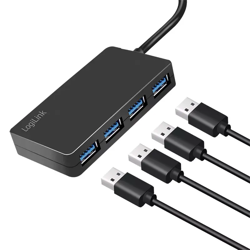 LogiLink USB 3.2 Gen1 4 prievadų USB šakotuvas juodas 5000 Mbit/s ABS