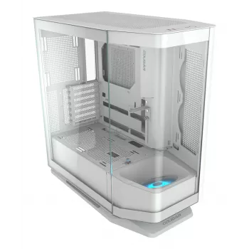 PC korpusas Midi Tower Cougar FV270 — Baltas, ATX/ EATX/ Micro-ITX, 2×3,5 colio + 2×2,5 colio, 120/140 mm ventiliatoriai