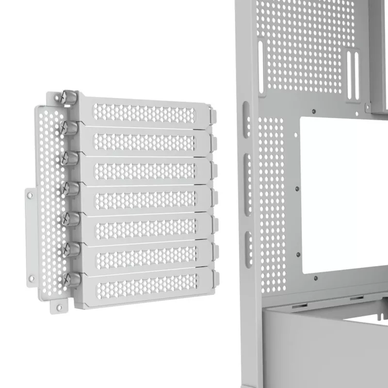 PC korpusas Midi Tower Cougar FV270 — Baltas, ATX/ EATX/ Micro-ITX, 2×3,5 colio + 2×2,5 colio, 120/140 mm ventiliatoriai