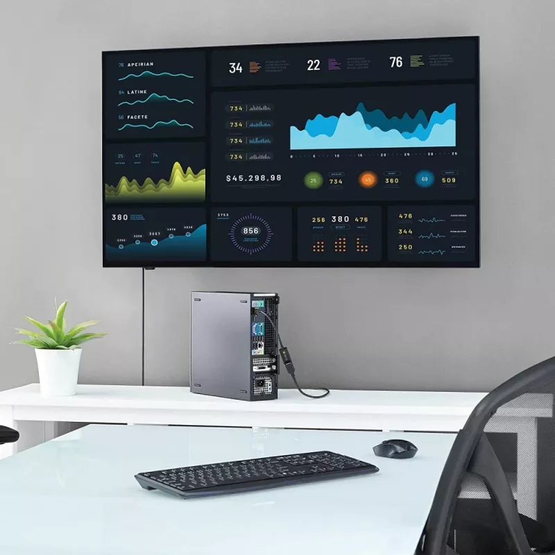 Techly IADAP-DP-HDMIF8K aktyvusis adapteris iš DisplayPort 1.4 (M) į HDMI (F), 8K, juodos spalvos