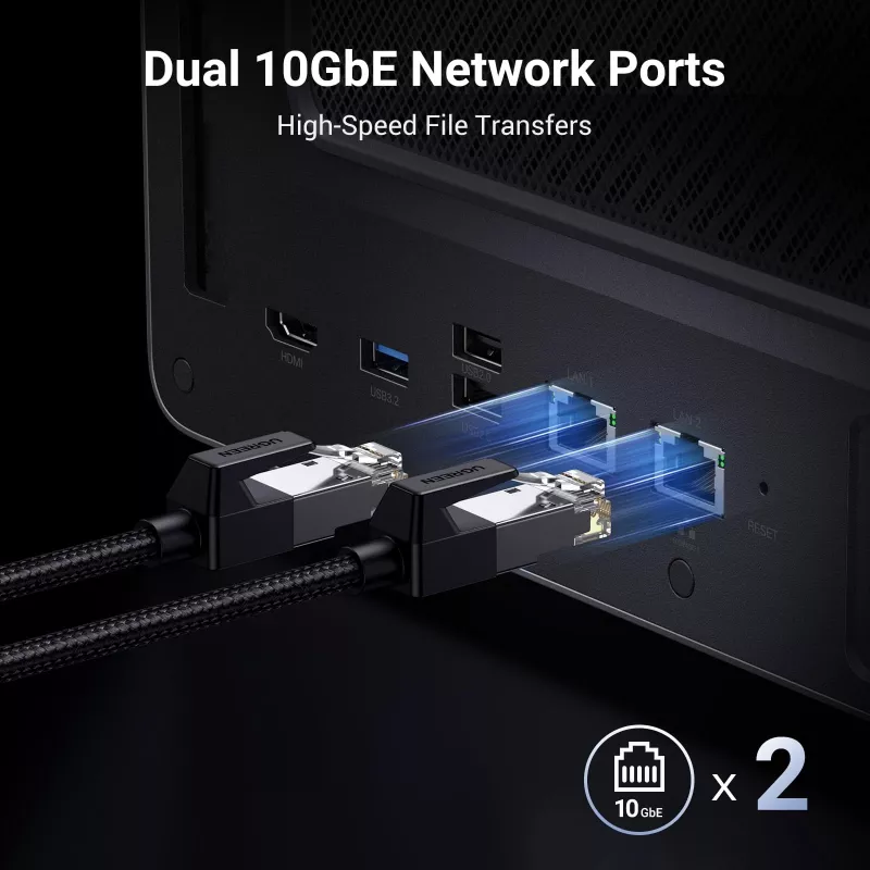 Ugreen DXP6800 Pro NAS darbalaukio serveris Intel® Core™ i5 8 GB DDR5 pilka, juoda