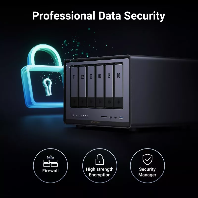 Ugreen DXP6800 Pro NAS darbalaukio serveris Intel® Core™ i5 8 GB DDR5 pilka, juoda