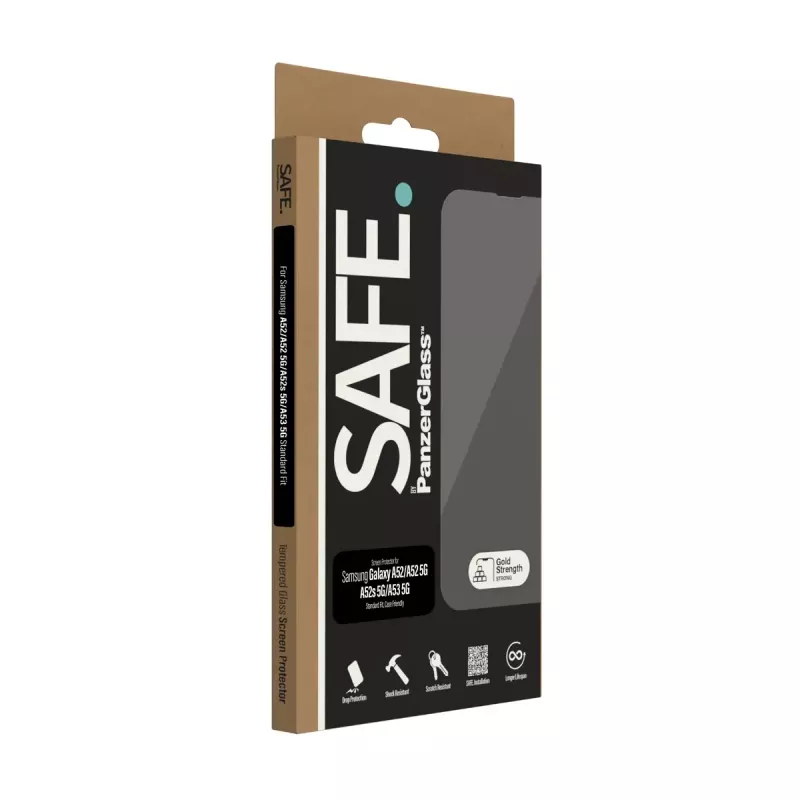 PanzerGlass SAFE. by® Apsauginis stiklas Samsung Galaxy A52 | A52 5G | A52s 5G | A53 5G – itin platus kraštas