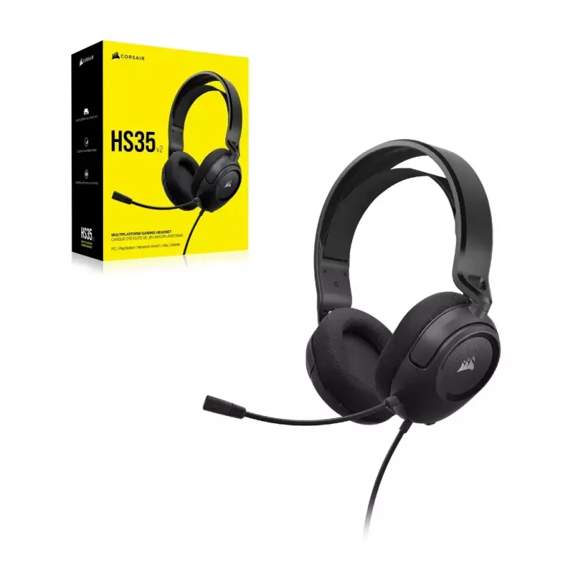 Ausinės Corsair HS35 v2 Wired Gaming, mėlynos, 1,8 m kabelis, 470 g