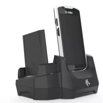 Įkrovimo stotelė-organizatorius Zebra CRD-TC5X-2SETH-02 laisvai pastatoma plastikinė juoda