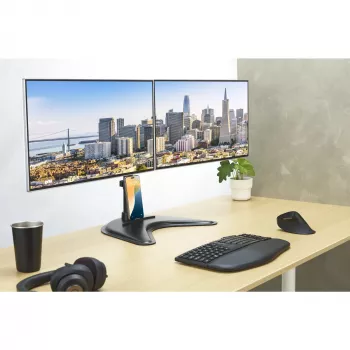 Kensington SmartFit Ergo laisvai pastatomas dviejų monitorių stovas, 20 kg, 68,6 cm (27 col.), 100 x 100 mm, aukščio reguliavimas, juodas