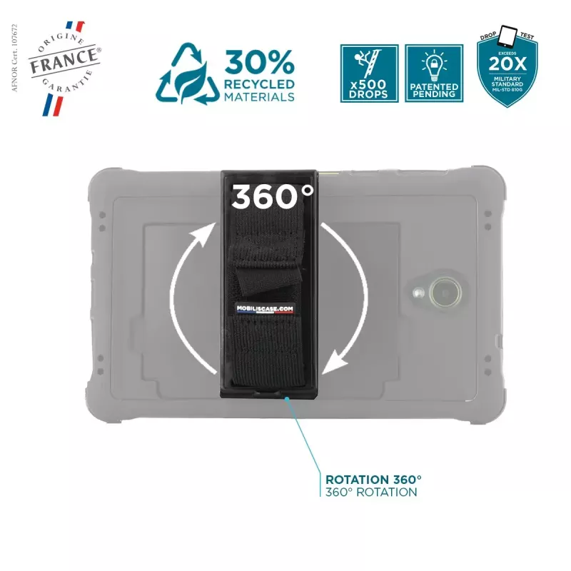 Dėklas Mobilis Galaxy Tab Active5 8'' apsauginis su 360° besisukančia rankena ir stovu