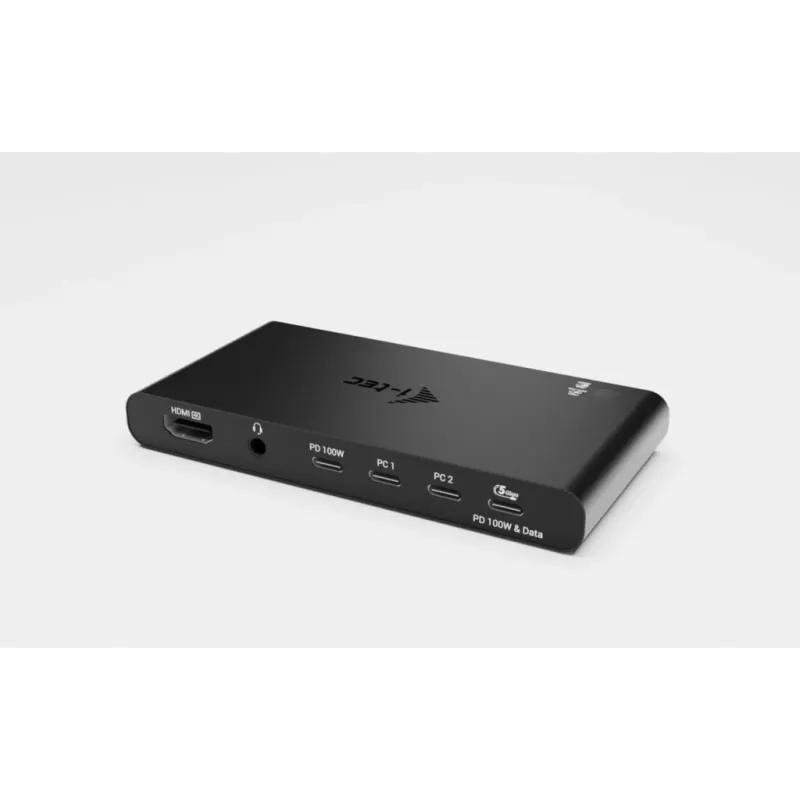 KVM doko stotelė i-tec 2 šeimininkams HDMI, USB-C sąsaja, PD 2×100W, 4K@60Hz, 2×USB-A