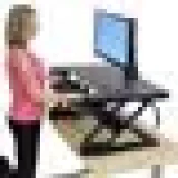 Stovas ant stalo ERGOTRON WorkFit-T juodas – nerūdijančio plieno rėmas, aukštis 380 mm, maks. apkrova 15,9 kg