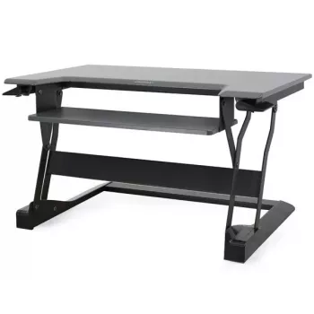 Stovas ant stalo ERGOTRON WorkFit-T juodas – nerūdijančio plieno rėmas, aukštis 380 mm, maks. apkrova 15,9 kg