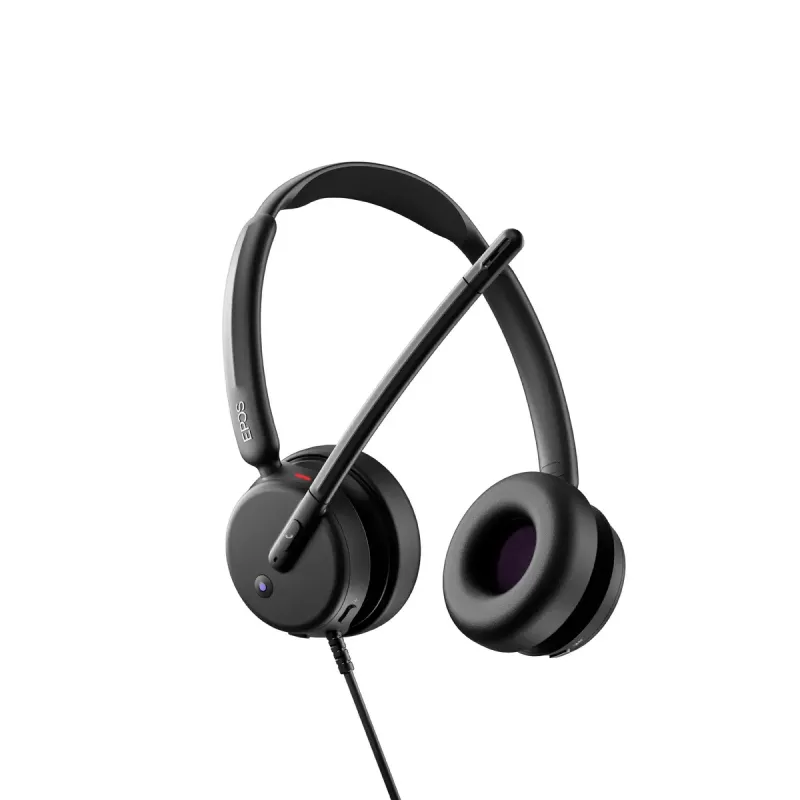 Laidinės ausinės EPOS IMPACT 400 MS UC ANC USB-C+A – viršugalvinės, 20–20000 Hz, 2 m laidas, 129 g, juodos