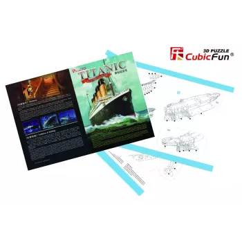 3D dėlionė Cubicfun Titanic Big T4011H — 1024 detalės, laivo modelis