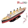 3D dėlionė Cubicfun Titanic Big T4011H — 1024 detalės, laivo modelis