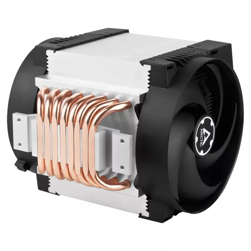 Serverio procesoriaus aušintuvas Arctic Freezer 4U-M Rev. 2 — 120 mm ventiliatorius, 122,16 m³/h oro srautas, dvigubas rutulinis guolis, 156×124×145 mm, TDP 350 W