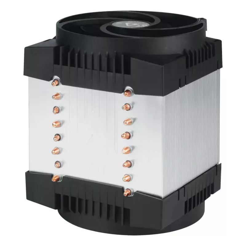 Serverio procesoriaus aušintuvas Arctic Freezer 4U-M Rev. 2 — 120 mm ventiliatorius, 122,16 m³/h oro srautas, dvigubas rutulinis guolis, 156×124×145 mm, TDP 350 W