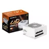 Maitinimo blokas GIGABYTE UD850GM PG5 V2 ICE — 850W, PCIe Gen 5.1, 80 PLUS Gold, pilnai modulinis, 120 mm ventiliatorius, ATX 3.1, UK kištukas, baltas