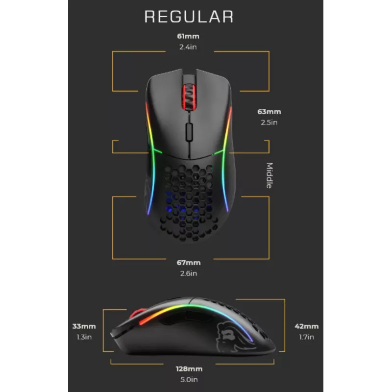 Glorious Gaming Glorious Model D Pelė Žaidimams Dešinei Rankai (Juoda)