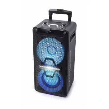 Nešiojamas garsiakalbis Muse M-1920 DJ — 300 W RMS, maitinamas iš tinklo, 3,5 mm įvestis, 256×287×534 mm, 7 kg, juodas