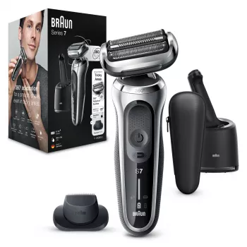 Folijos skustuvas Braun Series 7 71-S7200c juodas sidabrinis ličio jonų 50 min.