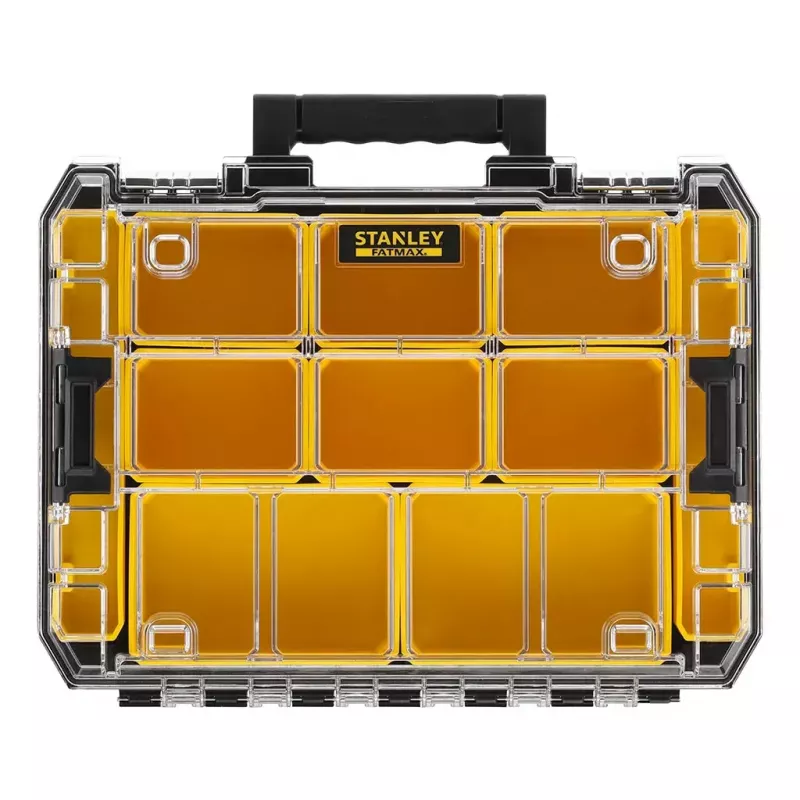 Įrankių dėžė STANLEY FMST82967-1, metalas ir polikarbonatas, 337×440×119 mm, juoda/skaidri/geltona