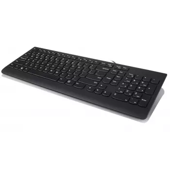 Belaidis klaviatūros ir pelės rinkinys Lenovo 300 — pilno dydžio QWERTY JAV anglų, USB, juoda, 1,8 m laidas, pelė 1600 DPI