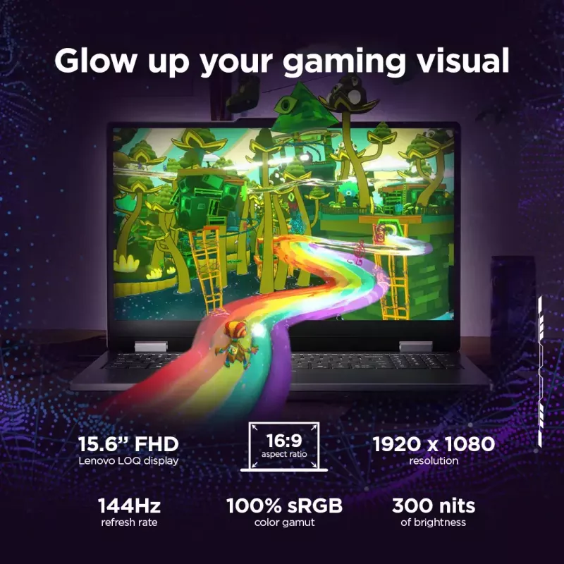 Nešiojamas kompiuteris Lenovo LOQ 15IRX10 — 15.6 colio FHD IPS Anti‑glare, Intel Core i5‑13450HX, 16 GB DDR5, 1 TB SSD, NVIDIA GeForce RTX 5060 8 GB, Windows 11 Home