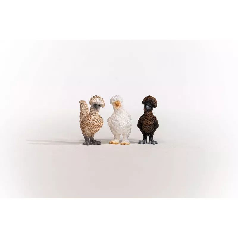 Schleich FARM WORLD Viščiukų draugai 42574 – trys spalvingos vištų figūrėlės