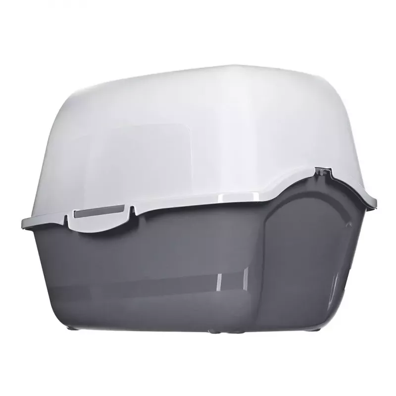 Kačių tualetas DIAMENTIQ BAYA šviesiai pilka/tamsiai pilka 55,5×40×38,7 cm, plastikinis, reversinės durelės