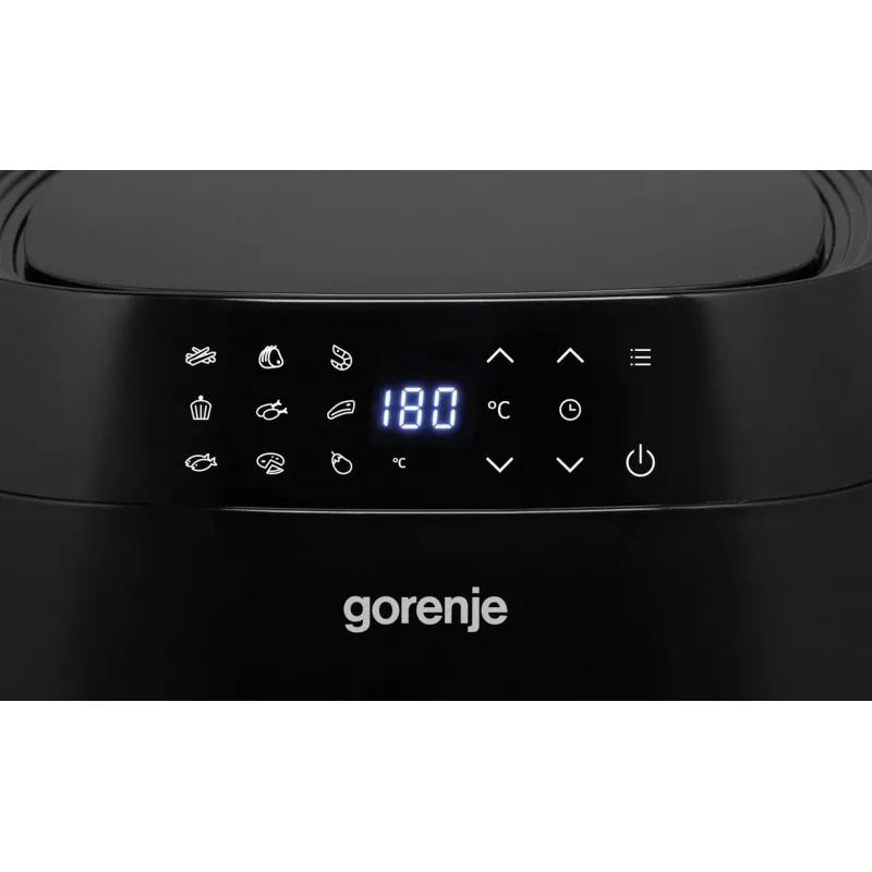 Karšto oro gruzdintuvė Gorenje AF1409DB – 3,2 L, 1400 W, LED ekranas, juoda