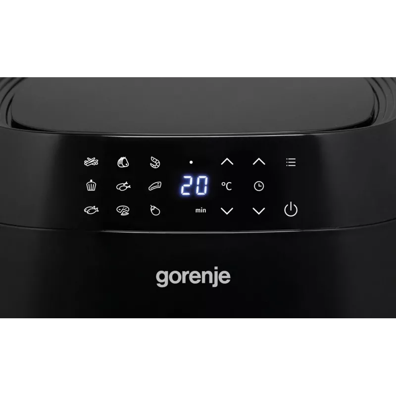 Karšto oro gruzdintuvė Gorenje AF1409DB – 3,2 L, 1400 W, LED ekranas, juoda