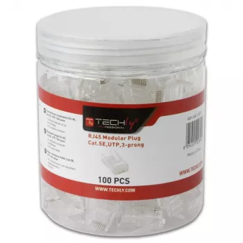 Techly IWP-JAR-C5RTY RJ45 jungtis, skaidri, 100 vnt. stiklainyje