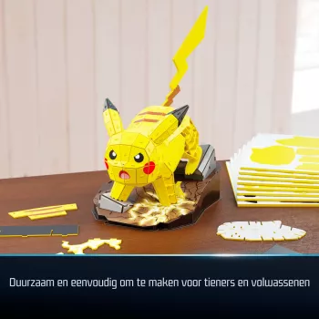 4D Build Pokémon Pikachu 3D modelio rinkinys – Pikachu figūrėlė iš Kanto pirmųjų partnerių kolekcijos, 201 detalė, nuo 12 metų
