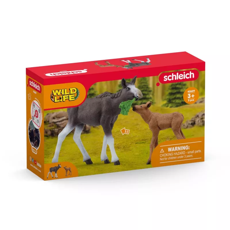 Figūrėlių rinkinys Schleich WILD LIFE Briedžių šeima – realistinės gyvūnų figūrėlės, 3+ metai, įvairiaspalvis