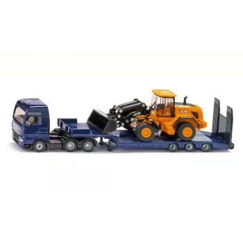 Siku 1790 vilkikas su puspriekabe ir JCB ratiniu krautuvu, metalas/plastikas, 3+ metams, juoda/mėlyna/geltona