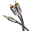 Garso laidas Goobay 65285 3,5 mm lizdas – 2×RCA kištukas, 1 m, varis, auksuoti kontaktai, magnetinis ekranavimas (juodas/sidabrinis)